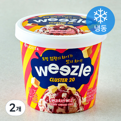 롯데웰푸드 위즐 베리치즈케익 (냉동), 2개, 1개입, 660ml