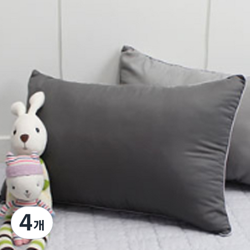 베드앤데코 베이직 일체형베개, 차콜, 4개