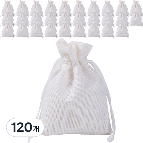 마켓감성 린넨 끈주머니 10 x 14, 화이트, 120개