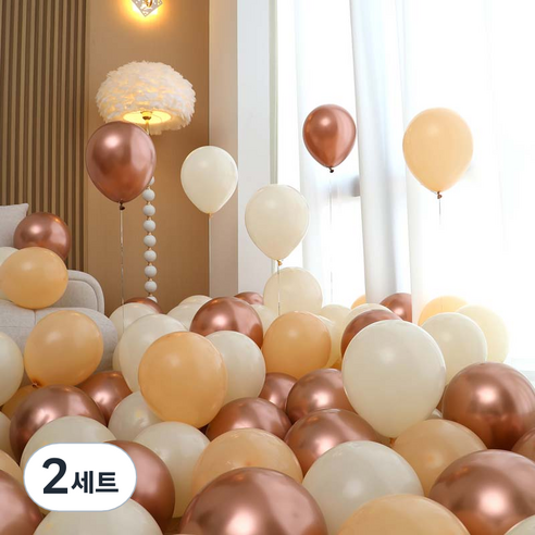 피앤비유니티 풍선 50p 세트 로즈골드, 02 로즈골드 3색혼합 B, 2세트