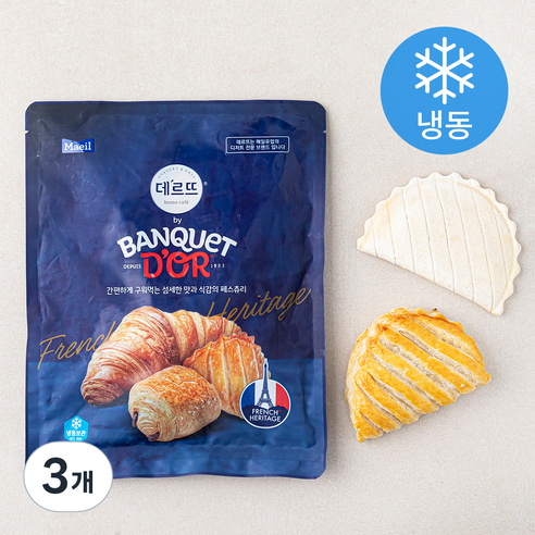데르뜨 방께도르 애플턴오버 애플파이 3개입 (냉동), 300g, 3개