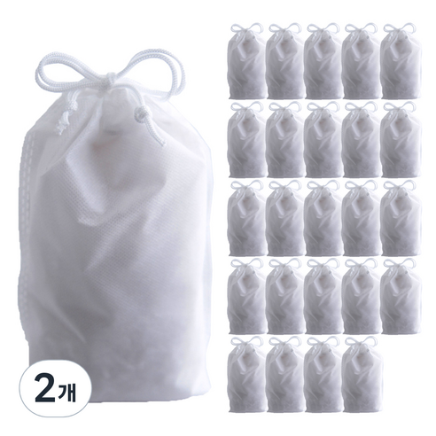 부직포 복주머니 더스트백 12 x 15 cm 25p, 화이트, 2개
