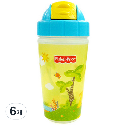 피셔프라이스 보온보냉 빨대컵 285ml, 옐로우, 6개