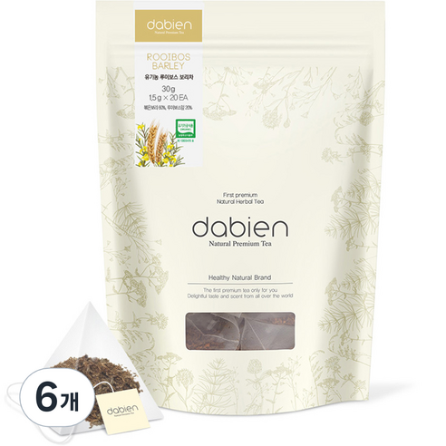 다비앙티백 유기농 루이보스 보리차, 1.5g, 20개입, 6개