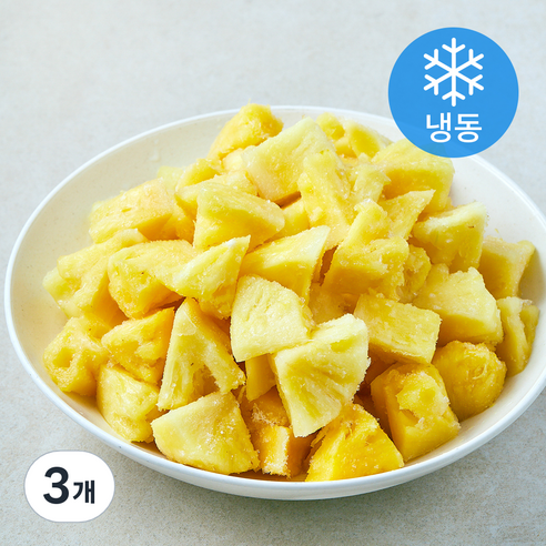 냉동 파인애플 청크 (냉동), 3개, 1kg