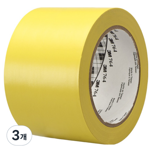 3M 바닥 라인 764 테이프 노랑 76.2mm x 32.9m, 3개
