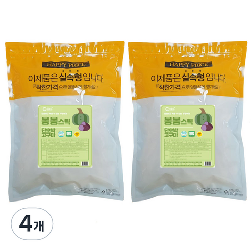 오늘도 유기농 유아 쌀과자 대용량 봉봉스틱, 단호박고구마, 120g, 4개