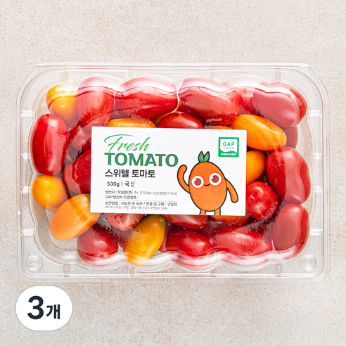 우일팜 GAP 인증 스위텔 토마토, 500g, 3팩