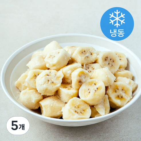 냉동 바나나 슬라이스 (냉동), 5개, 1kg