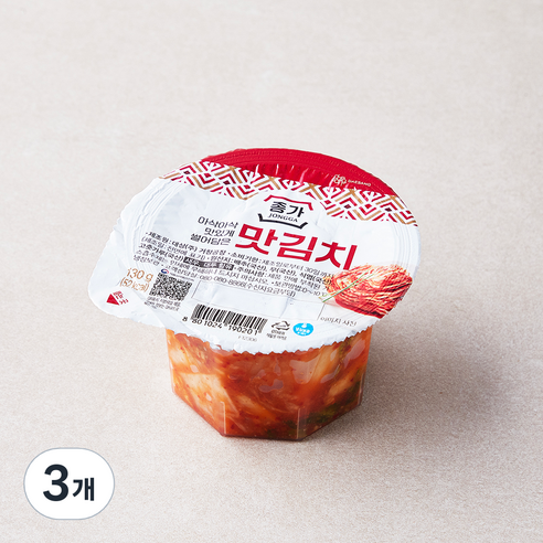 종가 맛김치 미니컵, 130g, 3개