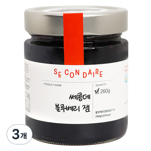 쎄콩데 블루베리 잼, 260g, 3개