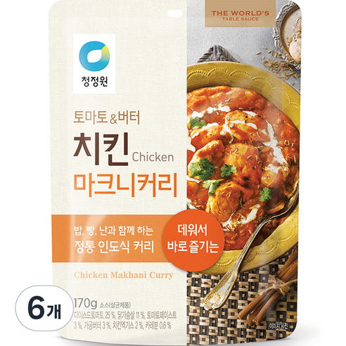 청정원 치킨 마크니커리, 170g, 6개