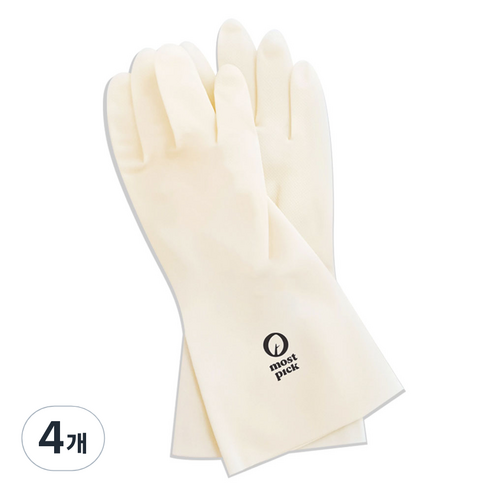 모스트픽 끈질긴 니트릴 고무장갑, 화이트, 대(L), 4개