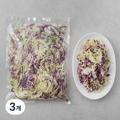 샐러드용 양배추와 적채, 500g, 1개, 3개