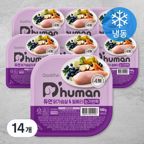 듀먼 전연령용 강아지 눈가반짝 화식사료, 닭, 100g, 14개