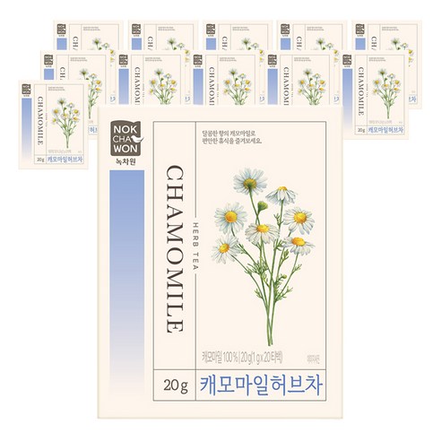 녹차원 캐모마일 허브차 20p, 1g, 20개입, 12개