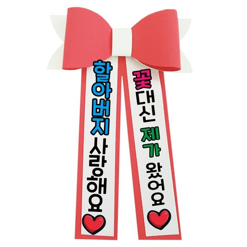 러블리팜 에바폼 컬러 인간 화환 10할아버지사랑해, 코랄핑크, 1개