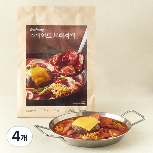 프레시지 자이언트 부대찌개 밀키트 2인분, 698g, 4개