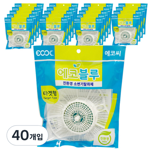 에코씨 타겟형 화장실 탈취제 에코블루, 80g, 40개입