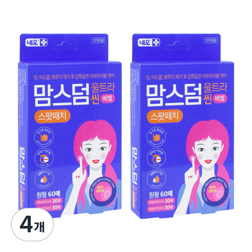 네오 맘스덤 울트라씬 베벨 원형 여드름 스팟패치, 60개입, 4개