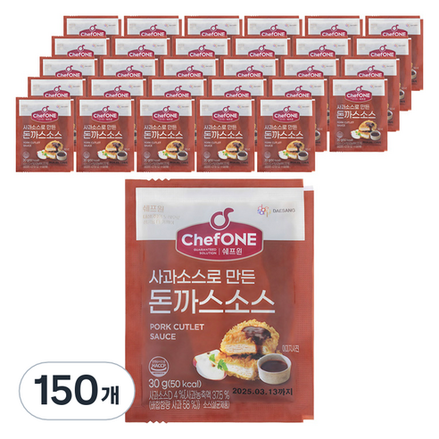 쉐프원 일회용 사과소스로 만든 돈까스소스, 150개, 30g