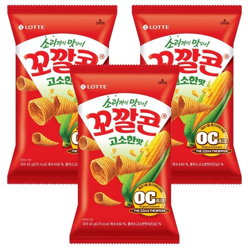 꼬깔콘 고소한맛, 40g, 3개