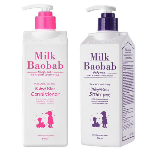 밀크바오밥 베이비 앤 키즈 샴푸 500ml 1p + 컨디셔너 500ml 1p, 1세트
