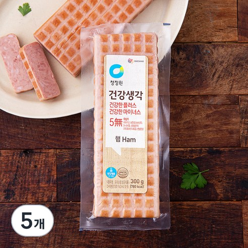 청정원 건강생각햄, 300g, 5개