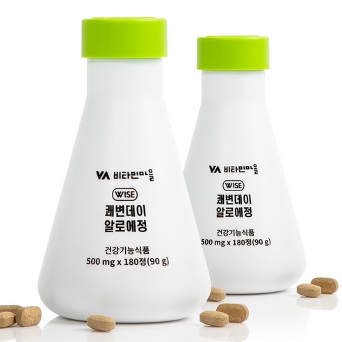 비타민마을 와이즈 쾌변데이 알로에정 90g, 2개, 180정