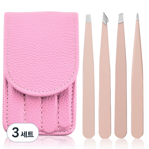더들캣 미용 족집게 4종, 핑크, 3세트