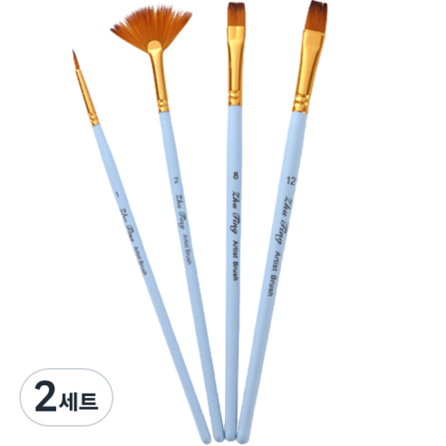 다사바바 매트블루 유화붓 4종 세트 혼합, 2세트, 1, 2, 8, 12