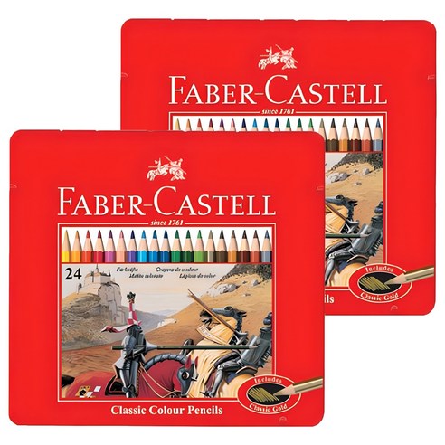 파버카스텔 일반 색연필 틴, 24색, 2개