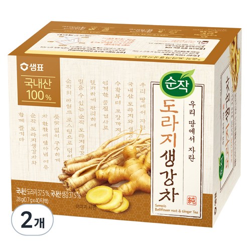 순작 도라지 생강차, 700mg, 40개입, 2개