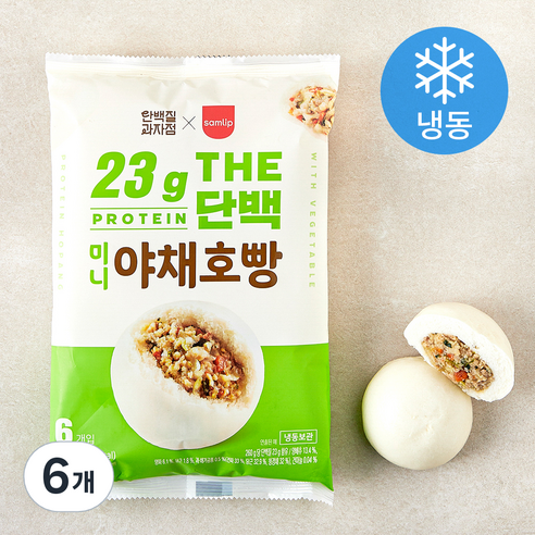 단백질과자점 THE 단백 미니 야채호빵 6개입 (냉동), 260g, 6개
