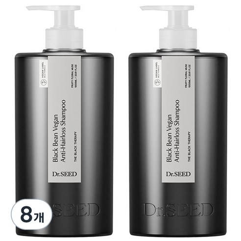 닥터시드 블랙빈 비건 안티헤어로스 탈모 샴푸 프룻티 플로럴 머스크향, 1L, 8개