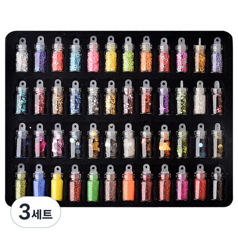 메이브라운 네일글리터 종합세트 48종 세트 M10140, 혼합 색상, 3세트