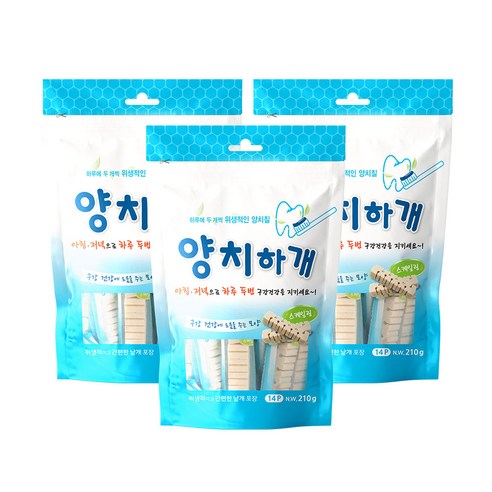 양치하개 반려견 덴탈껌 14p, 스케일링, 210g, 3개