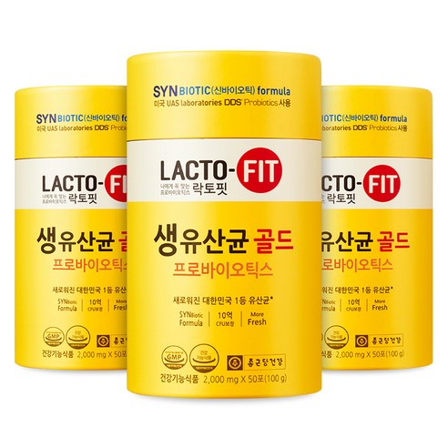 종근당건강 락토핏 생유산균 골드, 100g, 3개