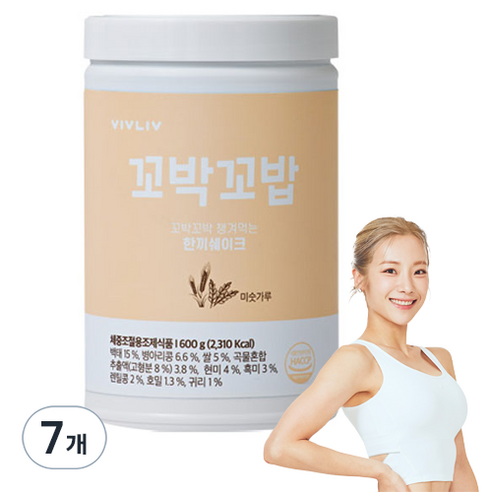 비브리브 꼬박꼬밥 한끼 쉐이크 미숫가루맛, 600g, 7개