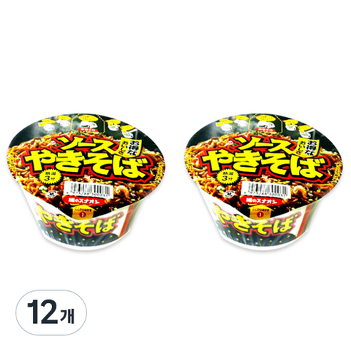 멘노스나오시 야끼소바 컵라멘 86g, 12개