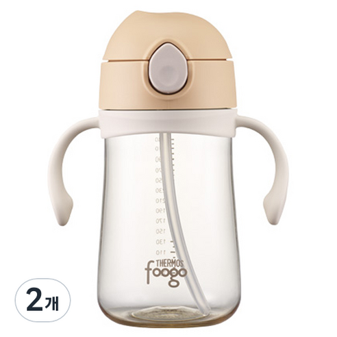 푸고 프리미엄 뉴트럴 시리즈 유아용 PPSU 빨대컵 380ml, 2개, 뉴트럴베이지