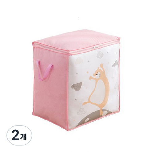 디피디피 가정용 의류 및 수납 보관함 2, 핑크, 2개