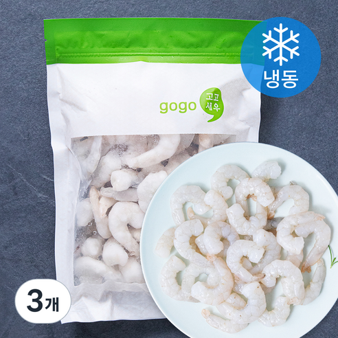 고고새우 손질 생새우살 31/50 (냉동), 450g(중), 3개