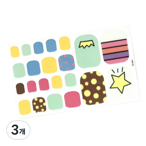 블루코지 느낌 좋은 이쁜 패디팁 스티커, 3개, Type 09
