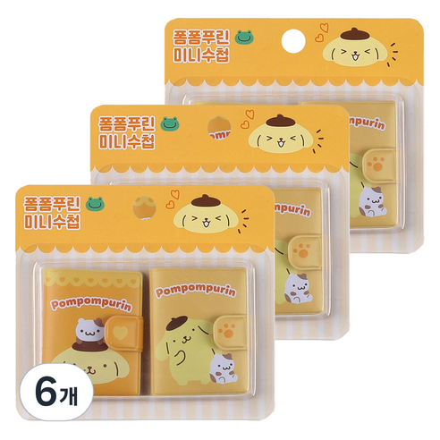 산리오캐릭터즈 미니수첩 2종 48매, 폼폼푸린, 6개