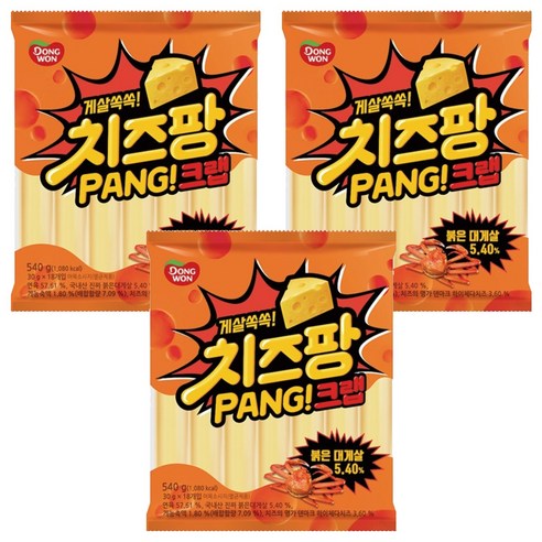 동원 치즈팡 크랩 소시지, 540g, 3개