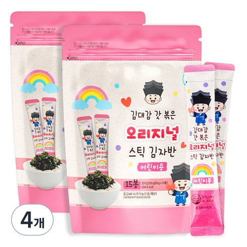 김대감 오리지널 스틱 김자반 어린이용 15p, 150g, 4개