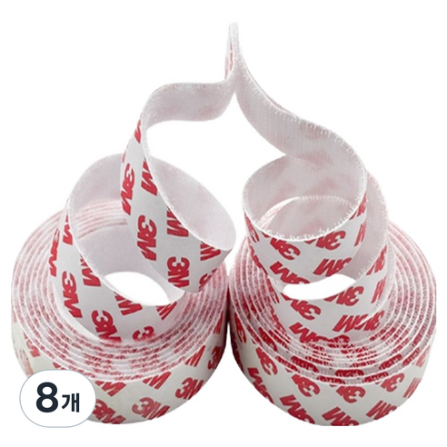 파리박사 벨크로 테이프 화이트 5cm x 2m, 8개