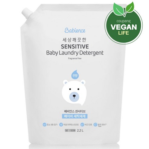 베비언스세탁세제 추천 상품베비언스 센서티브 세탁세제 리필, 2.2L, 1개 제품 사진