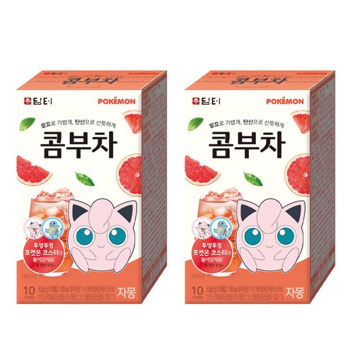 담터 포켓몬 콤부차 자몽, 5g, 10개입, 2개